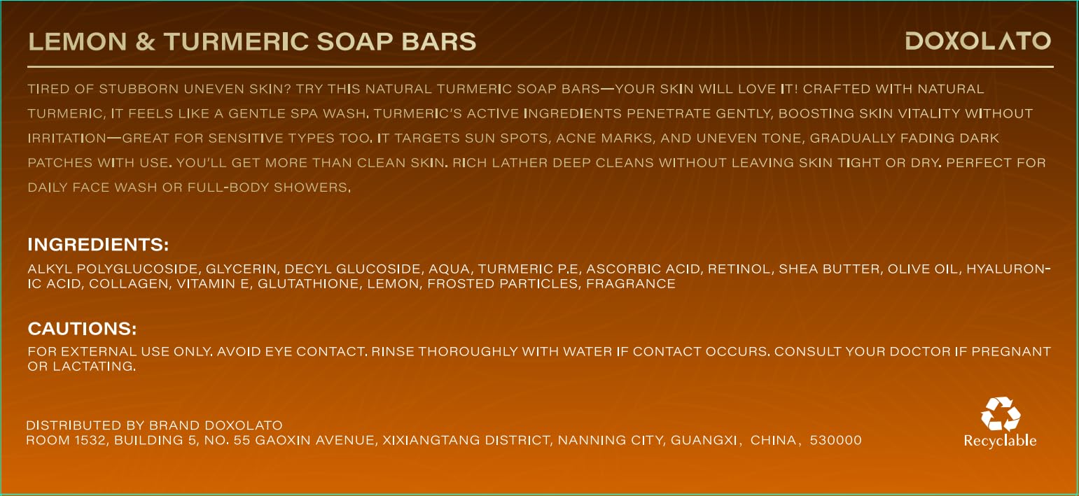 DOXOLATO turmeric and lemon ingredients highlighting natural nourishment