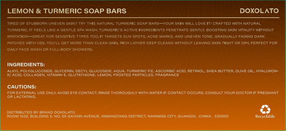DOXOLATO turmeric and lemon ingredients highlighting natural nourishment