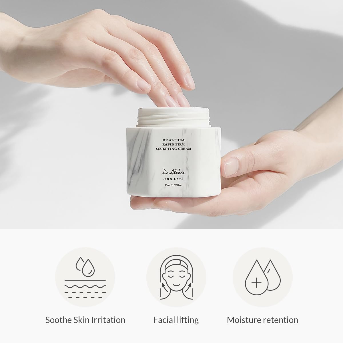 Dr.Althea packaging label close-up showing clean, vegan-certified formulation benefit