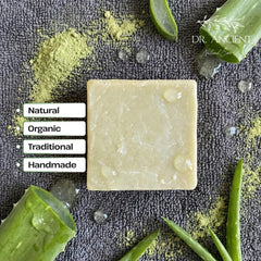 Dr.Ancient soap close-up of texture highlighting gentle, moisturizing lather