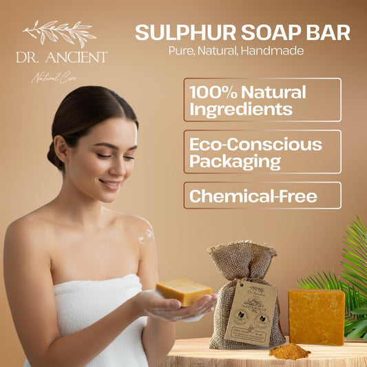 Dr.Ancient soap bar close-up texture conveying deep cleansing