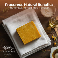 Dr.Ancient soap label close-up displaying ingredient information