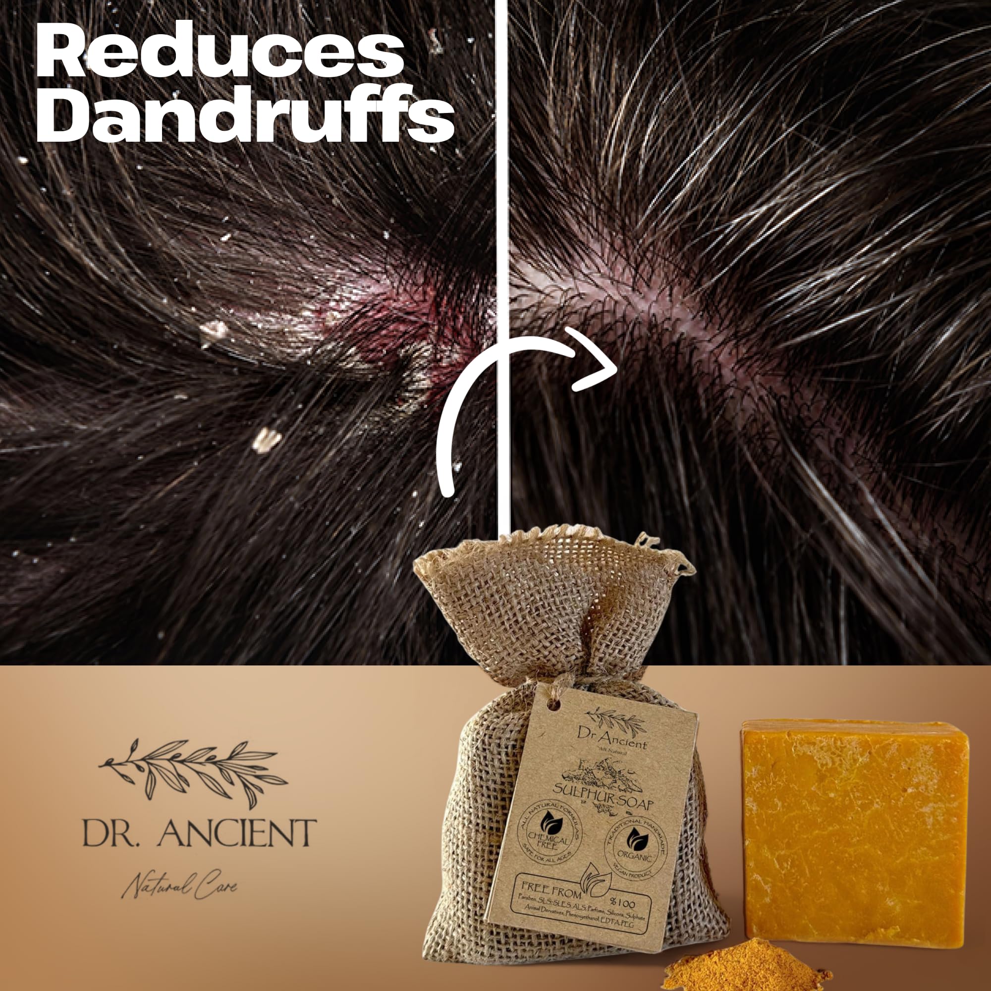Dr.Ancient soap on bathroom vanity styled for daily routine