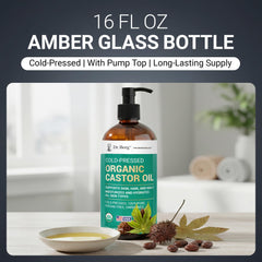 Dr. Berg castor oil pack setup with cloth and bottle illustrating therapeutic use