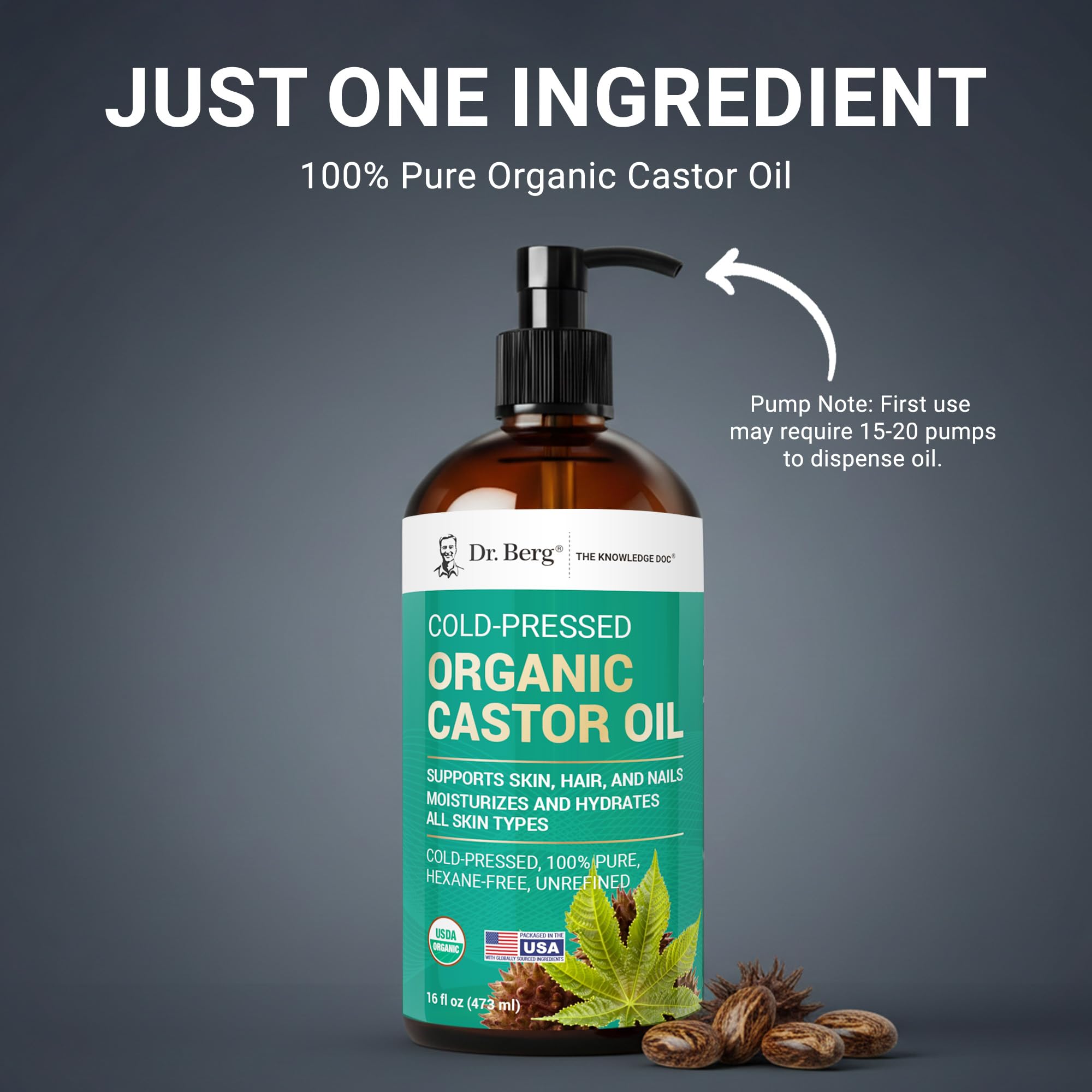 Dr. Berg pour spout releasing a droplet for precise, mess‑free application
