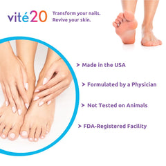 Dr. Blaine's VITÉ20 bottle next to coin to show travel-friendly size
