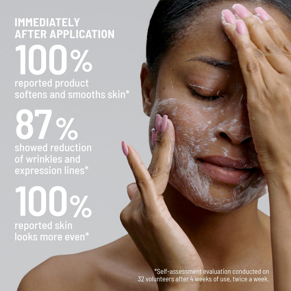 Dr. Brandt rinsed skin showing smoother, clearer complexion