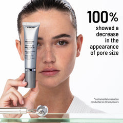 Dr. Brandt primer applied with fingers illustrating easy blending and immediate blur
