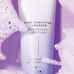 Dr. Brandt bottle beside bathroom mirror showing daily routine convenience