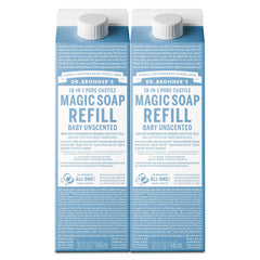 Dr. Bronner's refill front packaging showing product and benefits