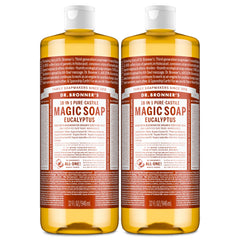 Dr. Bronner's eucalyptus front packaging showing product and size benefits