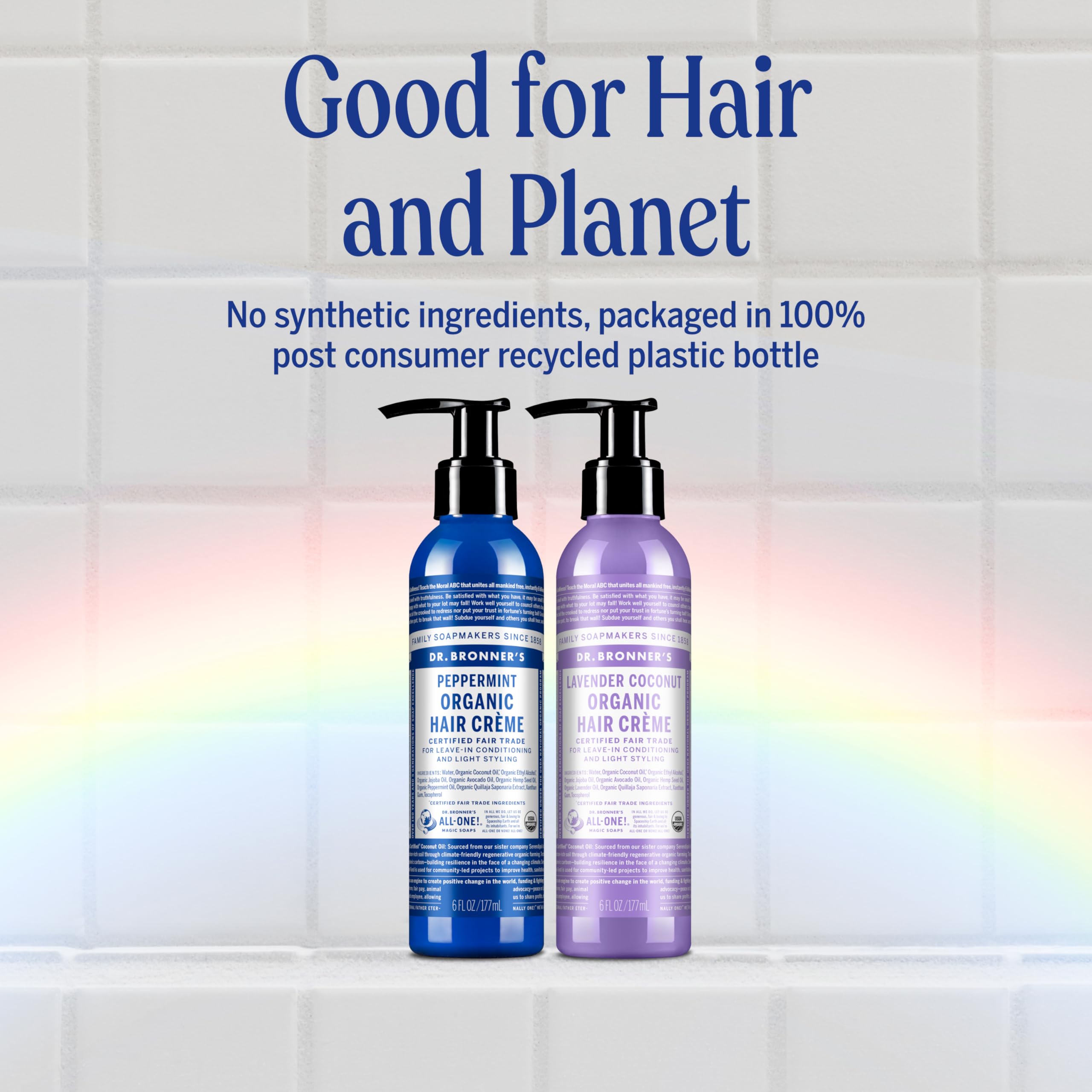 Dr. Bronner's ingredients label close-up highlighting organic, fair-trade oils