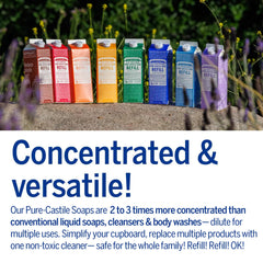 Dr. Bronner's lavender soap lather on hands demonstrating rich foam and gentle cleanse