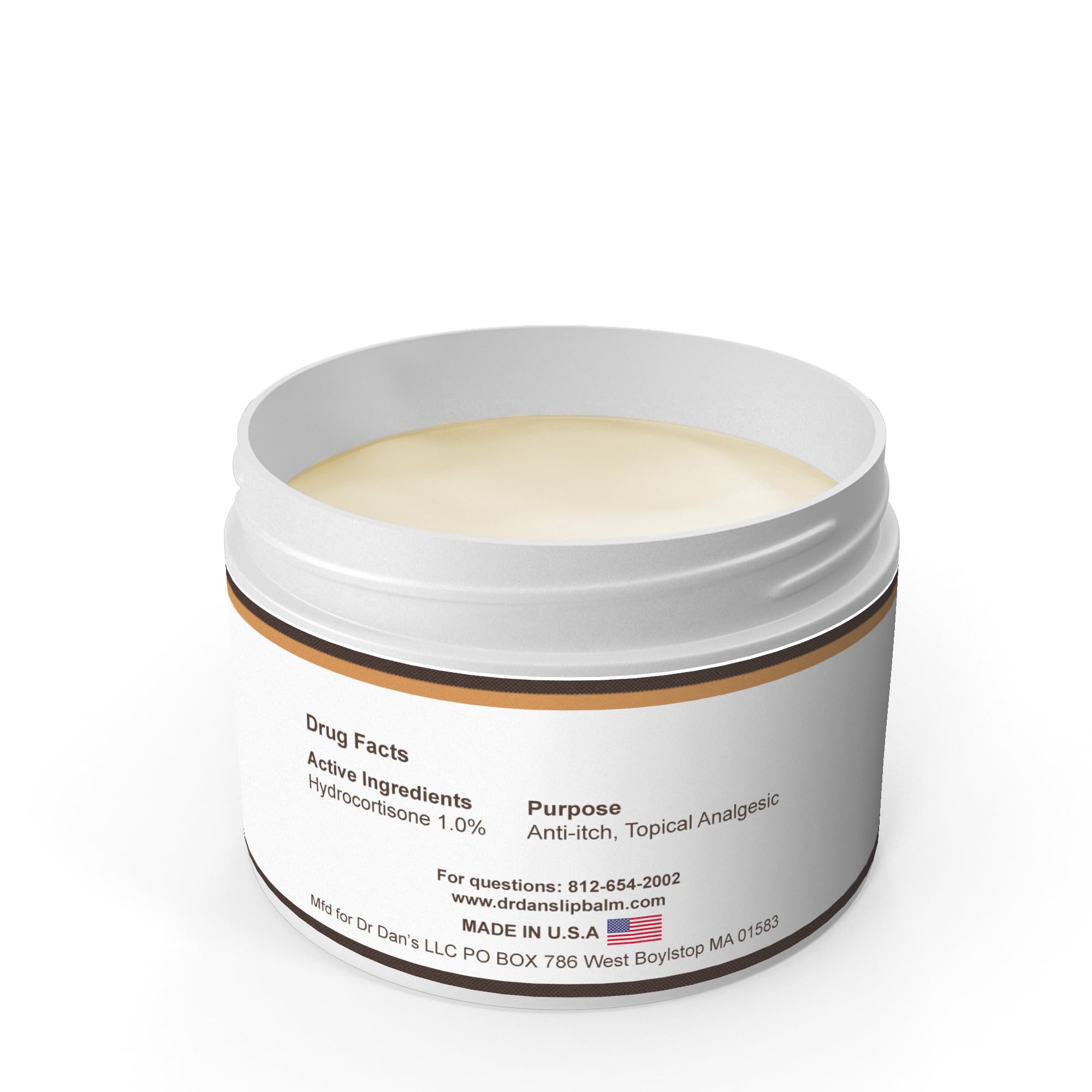 Dr. Dan's balm texture closeup highlighting creamy barrier for moisture retention