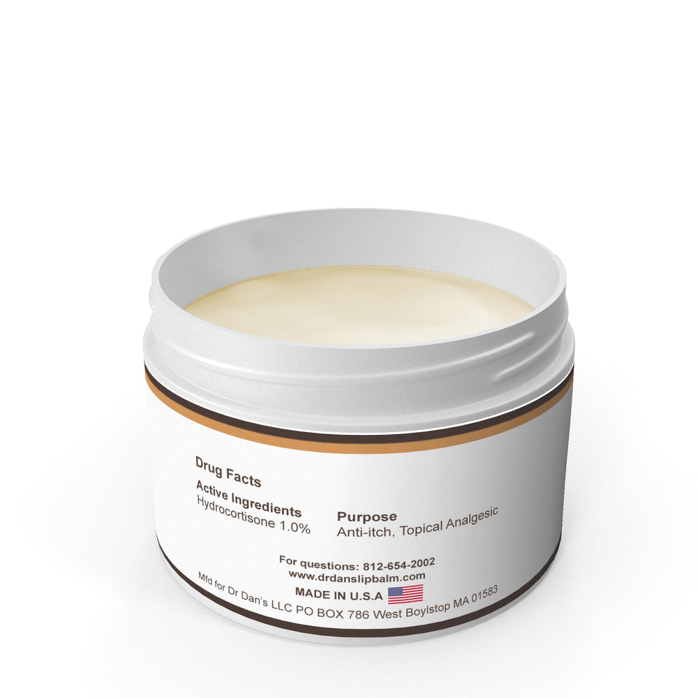 Dr. Dan's balm texture closeup highlighting creamy barrier for moisture retention
