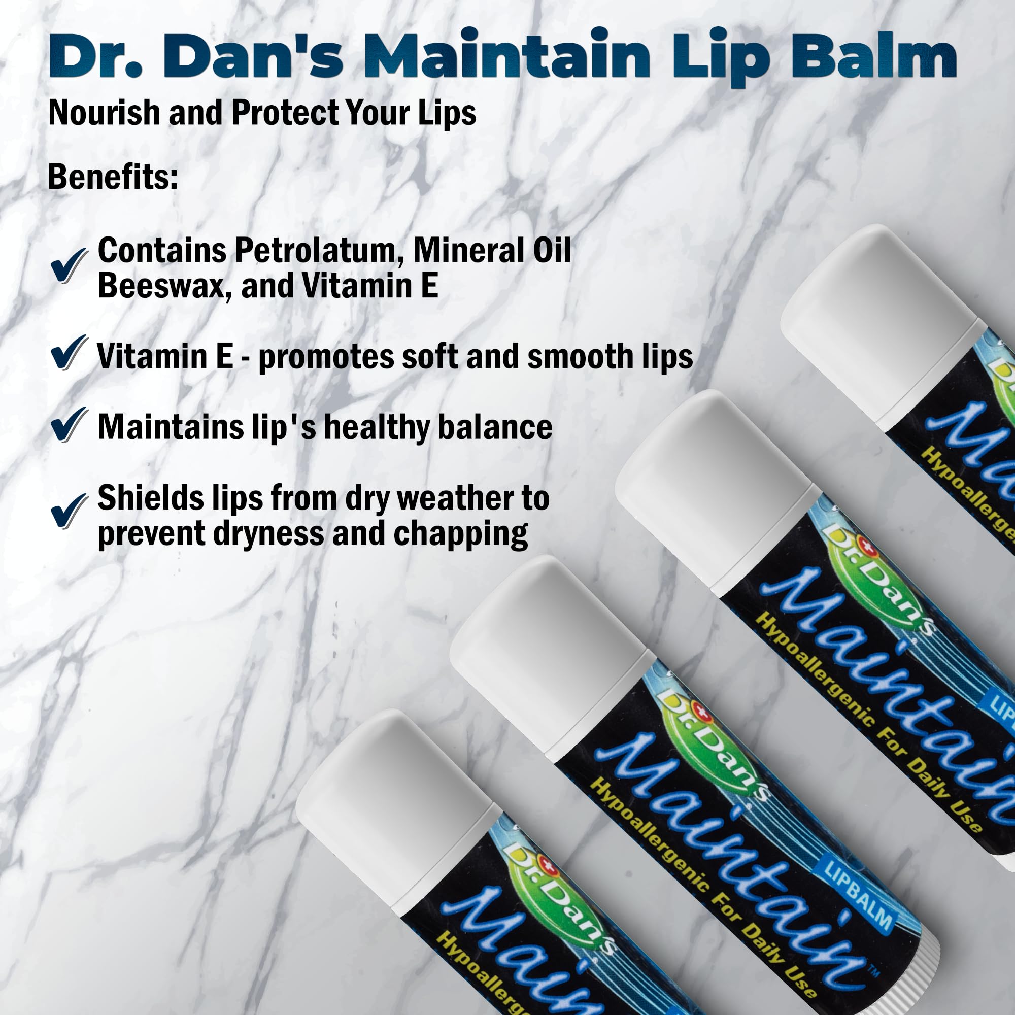 Dr. Dan's Maintain label closeup highlighting ingredients list and mild formula