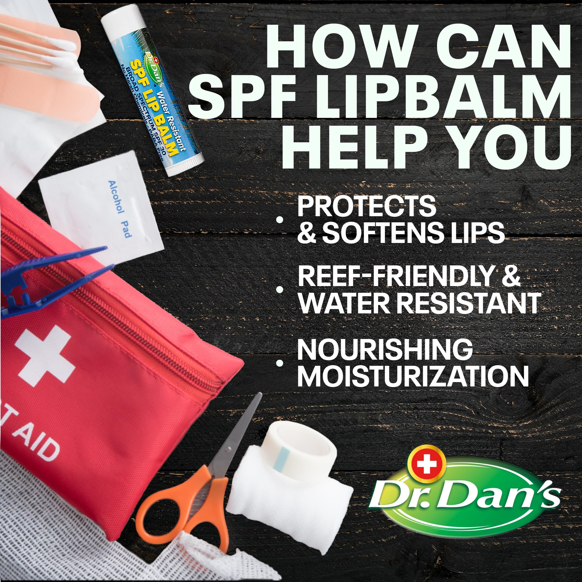 Dr. Dan's close-up label displaying mineral-based SPF 30 and hypoallergenic benefit