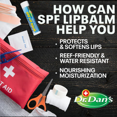 Dr. Dan's close-up label displaying mineral-based SPF 30 and hypoallergenic benefit