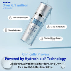 Dr. Denese silky serum texture close-up demonstrating fast absorption