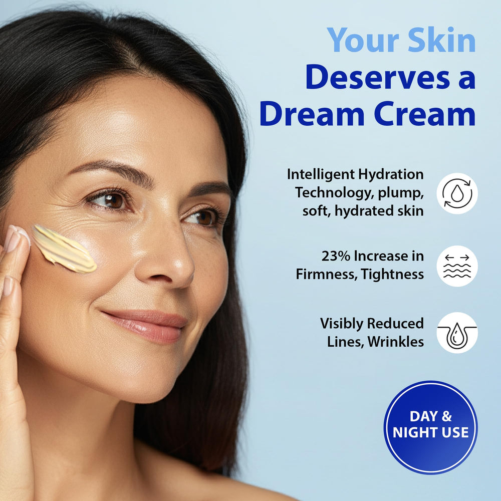 Dr. Denese open jar revealing silky cream texture for deep hydration