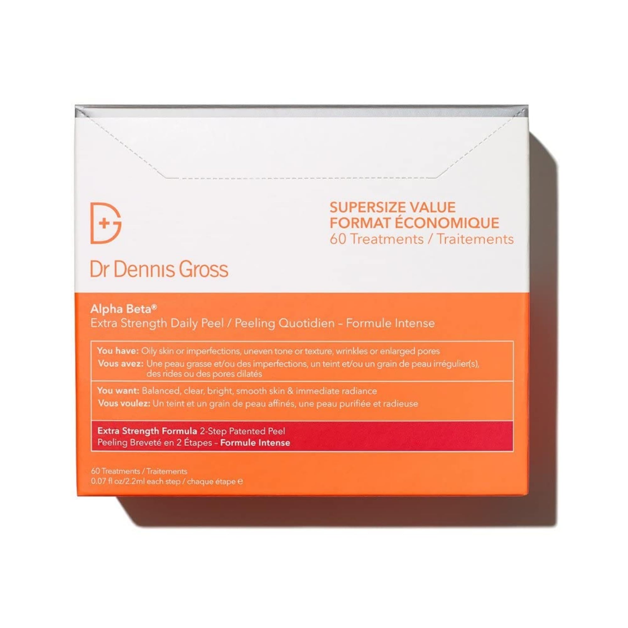 Dr. Dennis Gross front packaging showing product and treatment count for convenience