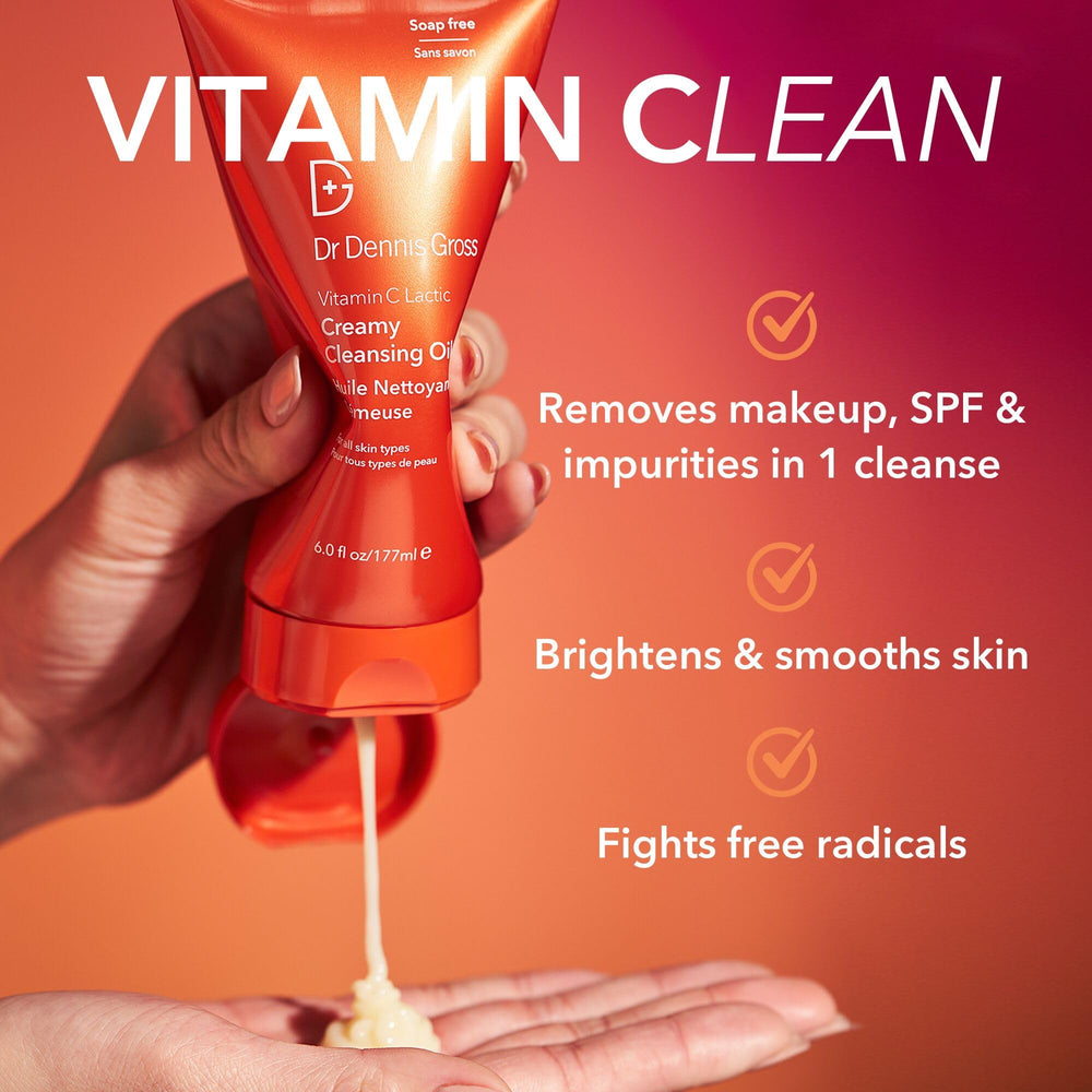 Dr Dennis Gross emulsified texture turning milky with water demonstrating easy rinseability