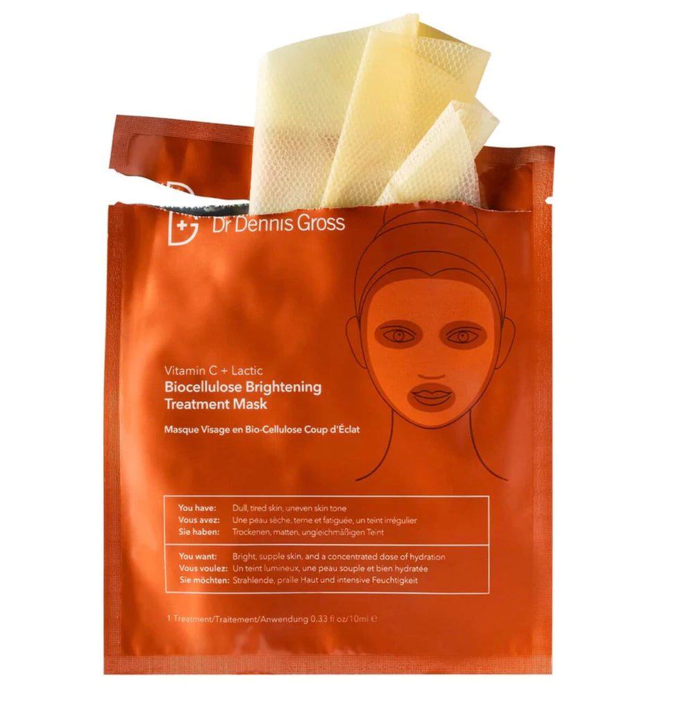 Dr Dennis Gross front packaging showing mask sachet and brand benefits