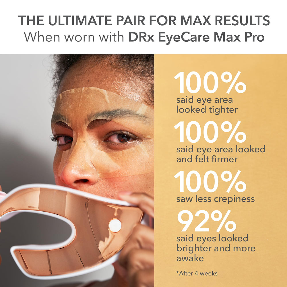 Dr Dennis Gross eye mask placed on bathroom shelf suggesting easy at-home facial