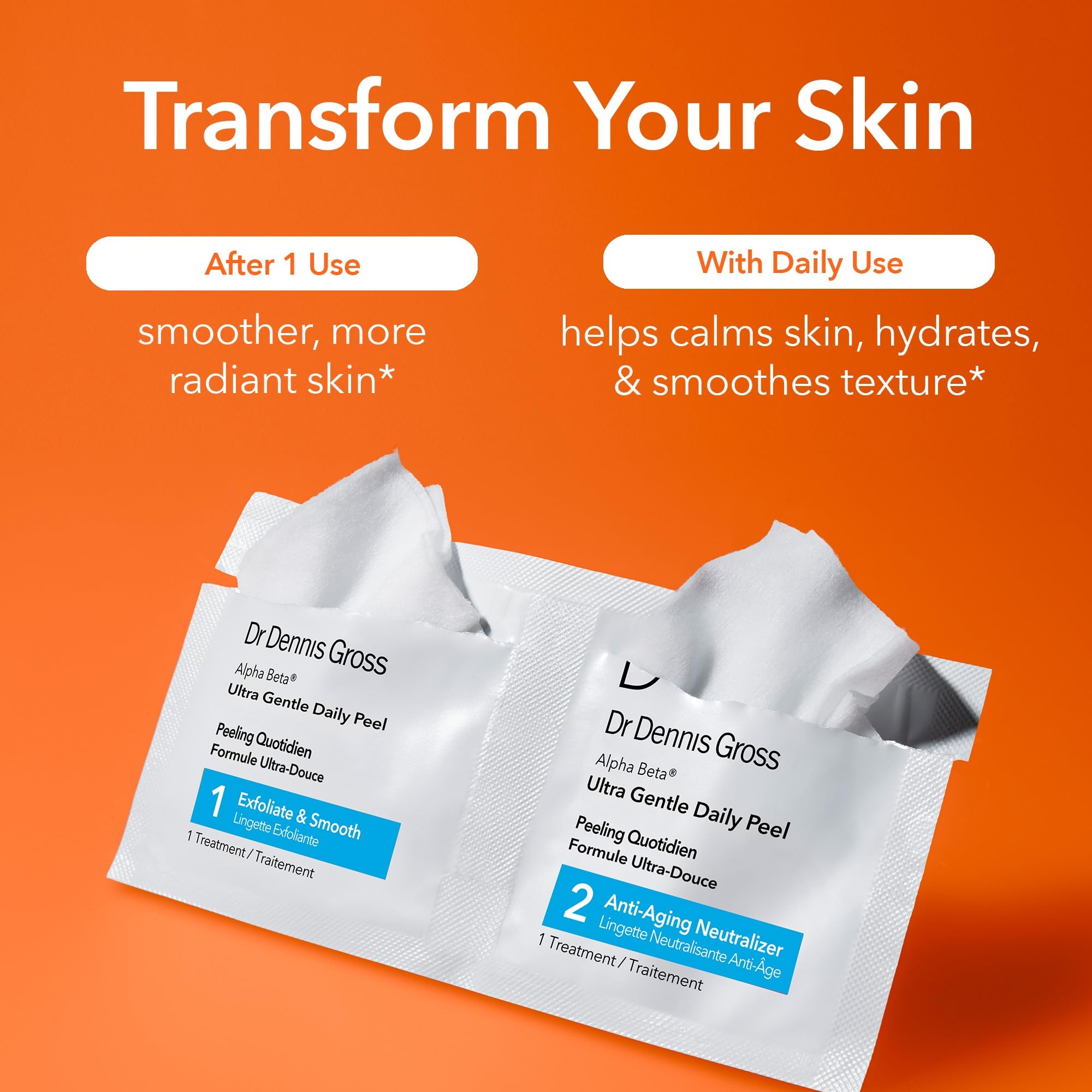 Dr. Dennis Gross step 1 ampoule close-up highlighting gentle exfoliating action