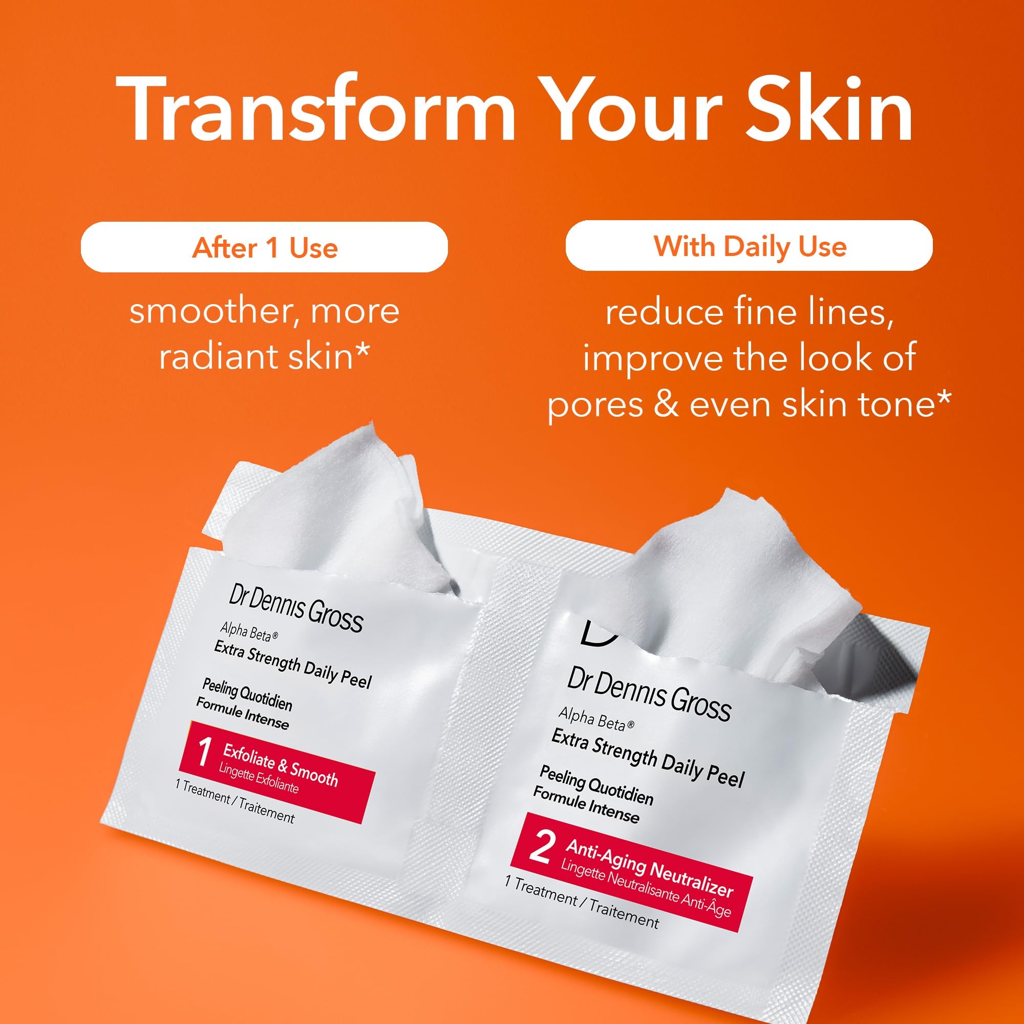 Dr Dennis Gross close-up of Step 1 pad texture demonstrating effective exfoliation