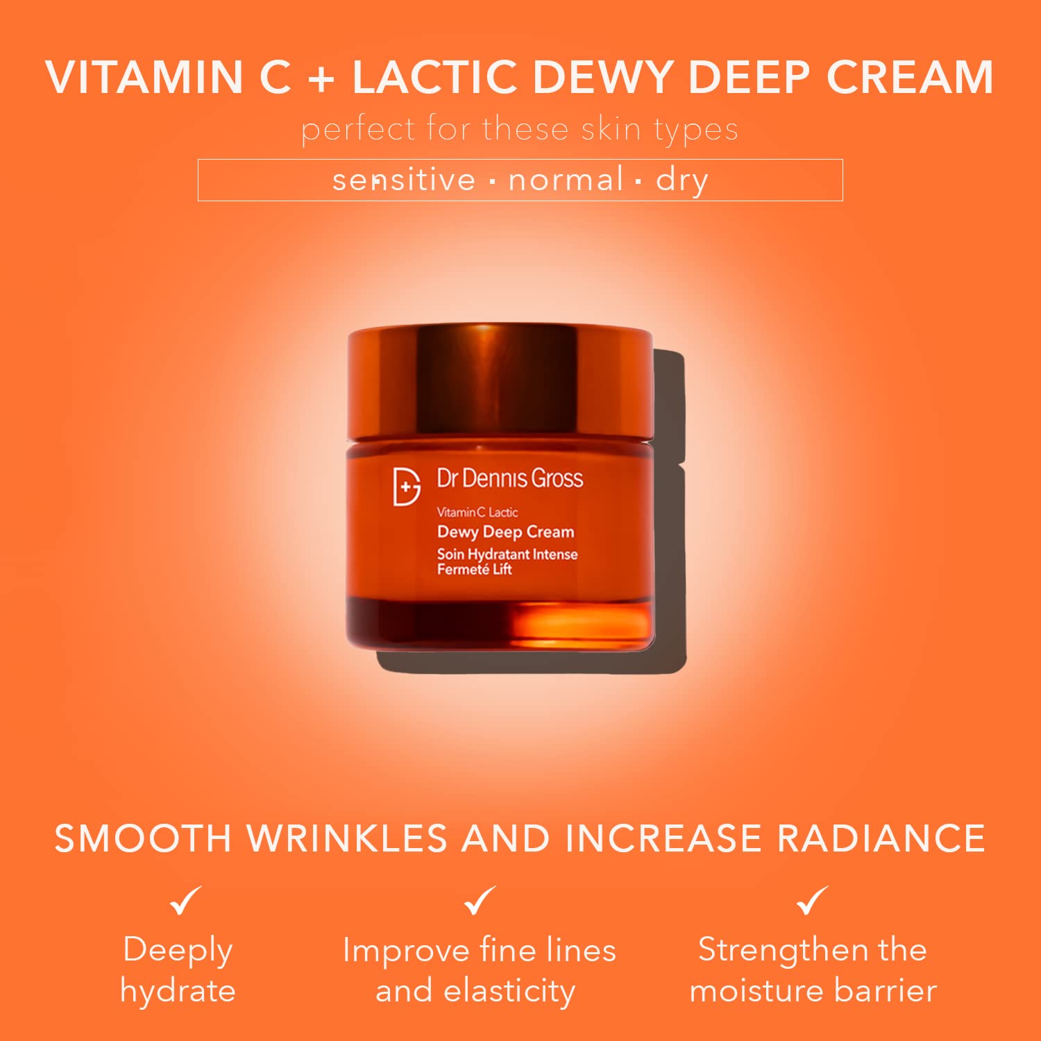 Dr Dennis Gross cream open texture close-up showing rich dewy consistency and hydration