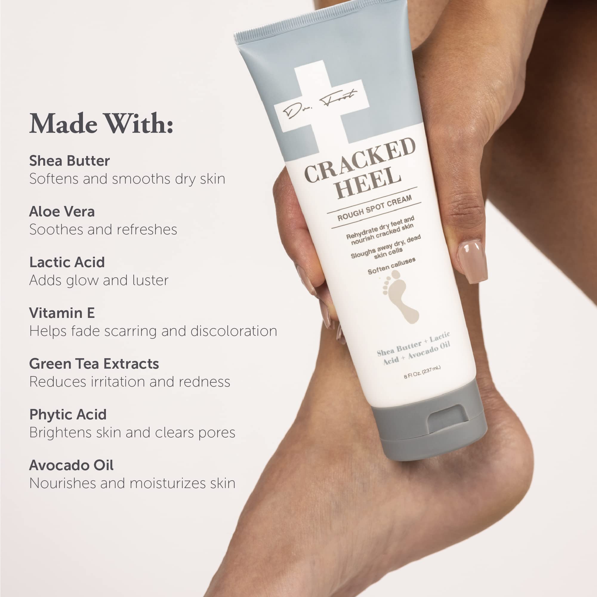 Dr. Foot with shea butter ingredient visual highlighting deep hydration