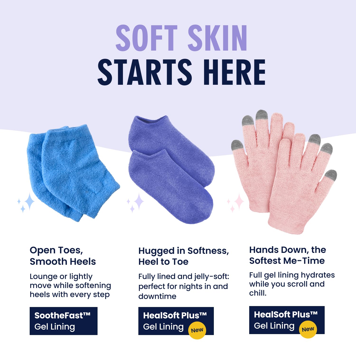 Feet after use with Dr. Frederick's socks showing softer heel in lifestyle scene
