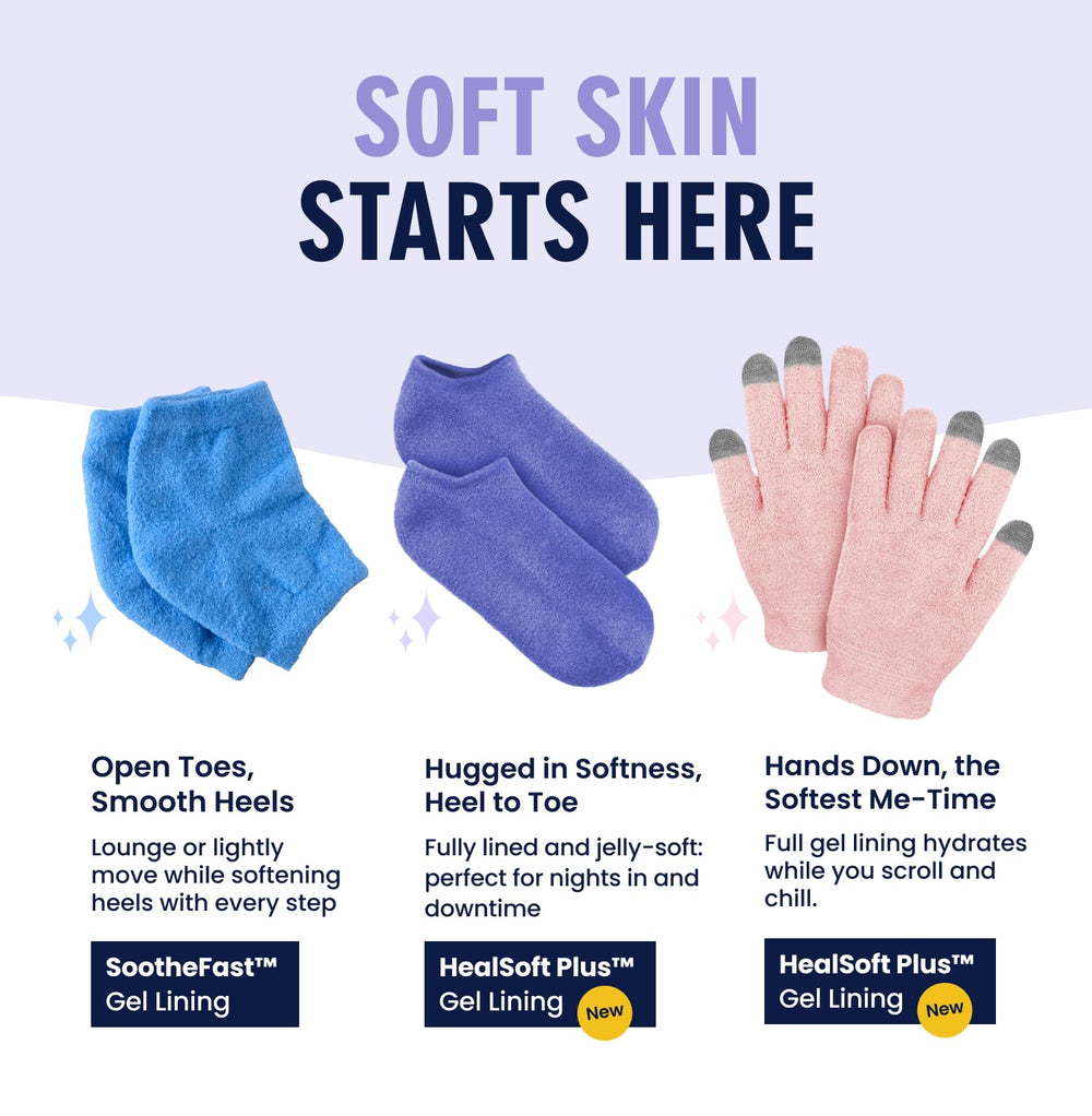 Feet after use with Dr. Frederick's socks showing softer heel in lifestyle scene