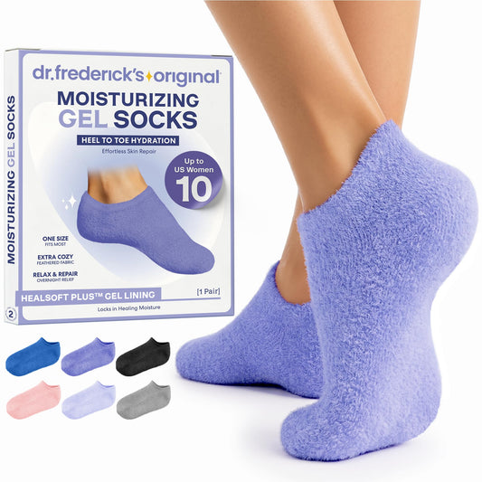 Dr. Frederick's gel socks front view showing full-foot coverage and comfort