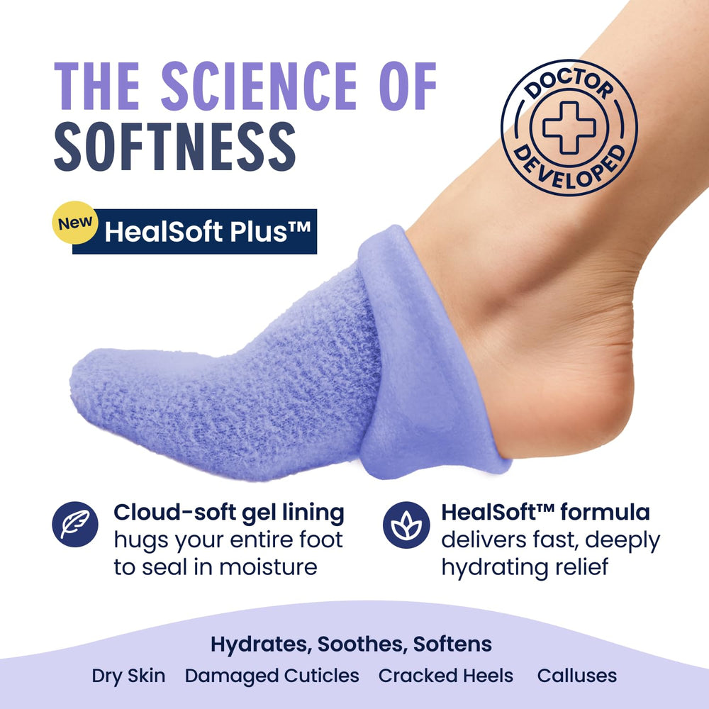 Dr. Frederick's gel socks inner gel lining close-up demonstrating moisturizing barrier