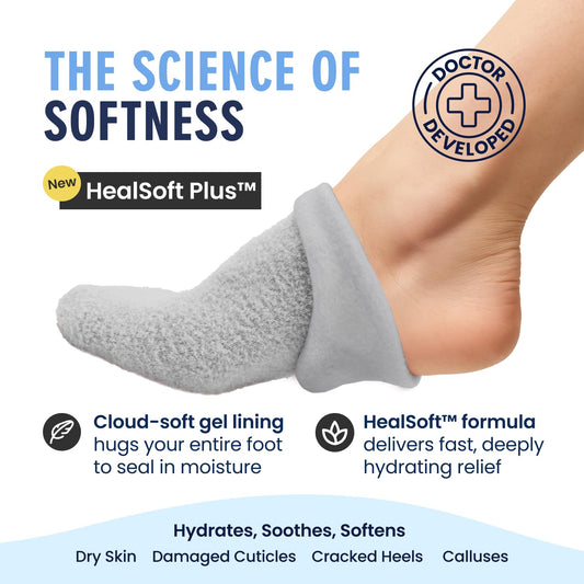Dr. Frederick's close-up of inner HealSoft Plus gel lining and moisturizing effect