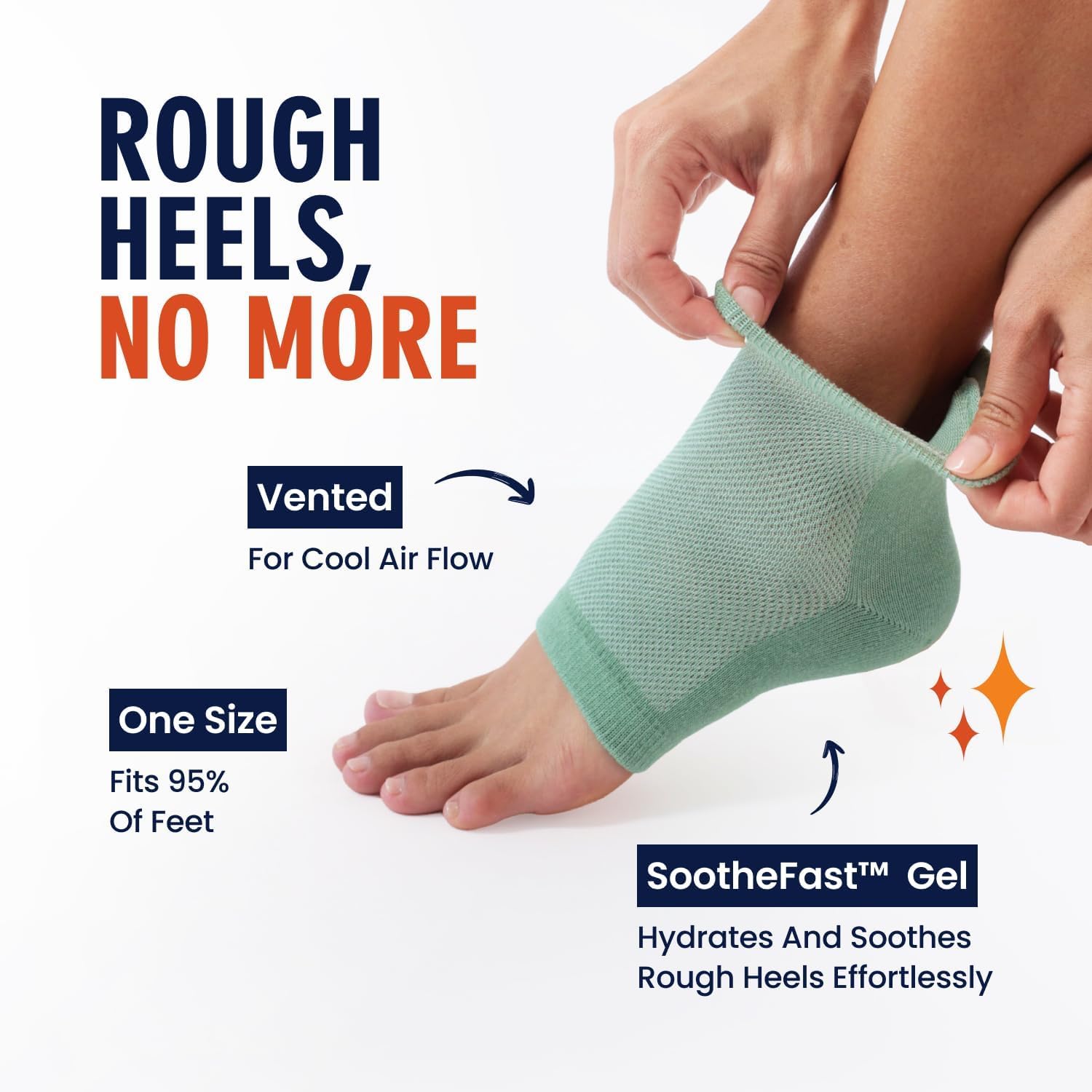 Dr. Frederick's open-toe sock on a foot for comfortable wear