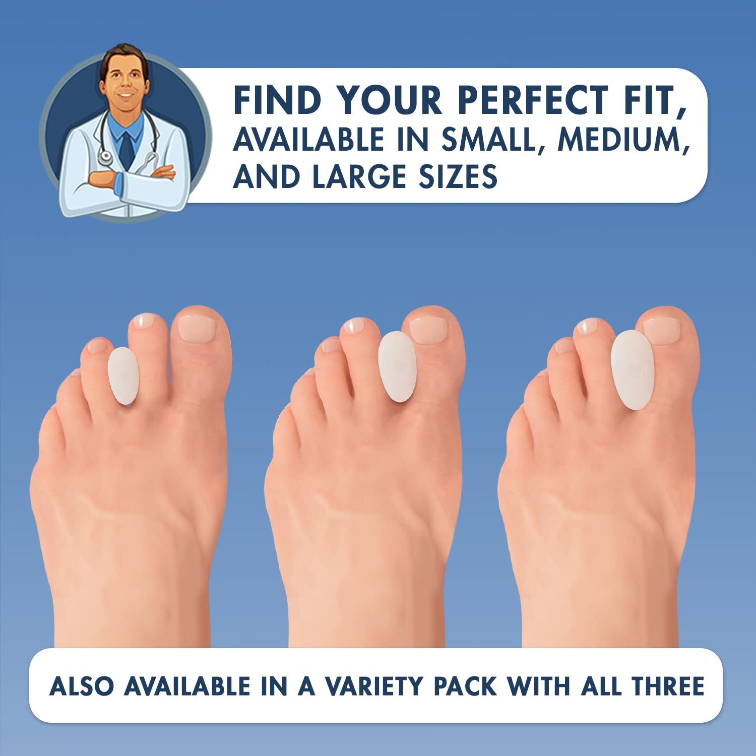 Dr. Frederick's Original hand holding a pair to show scale and easy handling benefit