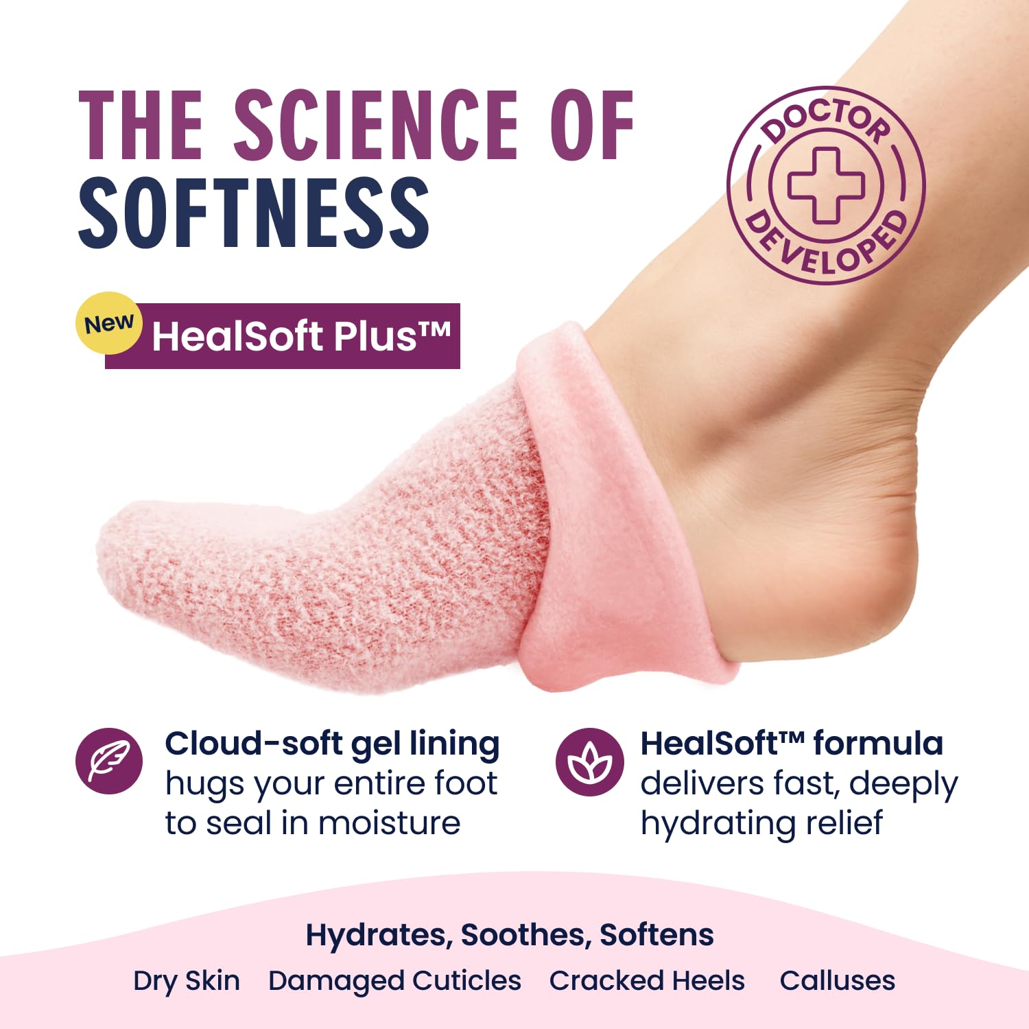 Dr. Frederick's close-up of HealSoft Plus gel lining showing nourishing inner layer
