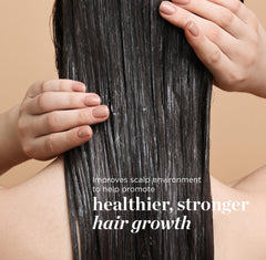 Dr. Groot bottle beside color-treated hair demonstrating safety
