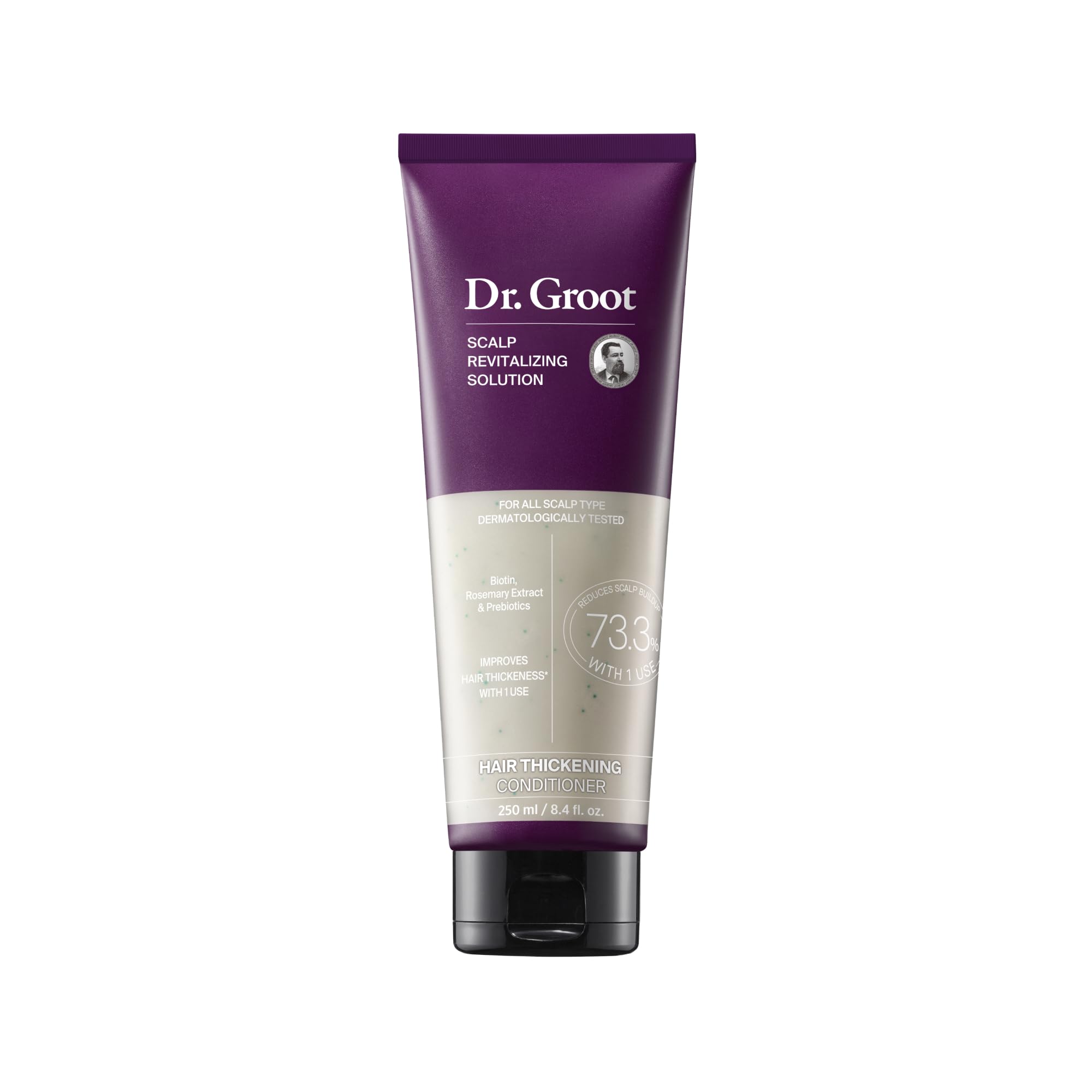 Dr. Groot front bottle view showing label and volume benefit