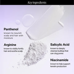 Dr. Groot label close-up listing biotin, salicylic acid and niacinamide benefit