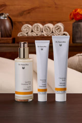 Dr. Hauschka cleanser in bathroom setting for daily routine convenience