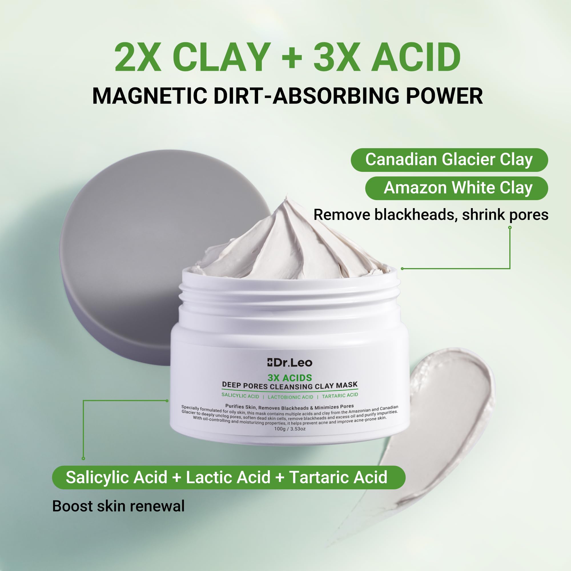 Dr.Leo mask rinsing with water droplets showing easy removal benefit