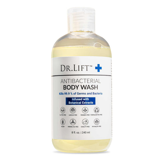 DR. LIFT front packaging showing bottle and refreshing lemon scent benefit