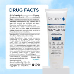 DR. LIFT travel size bottle on a table showing portability and convenience