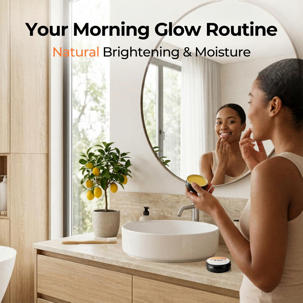 Arrangement of key ingredients with Dr. Melanin label showing natural brightening actives