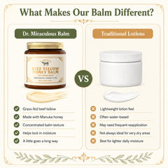 Dr. Miraculous balm being applied on hand for targeted dry-skin relief