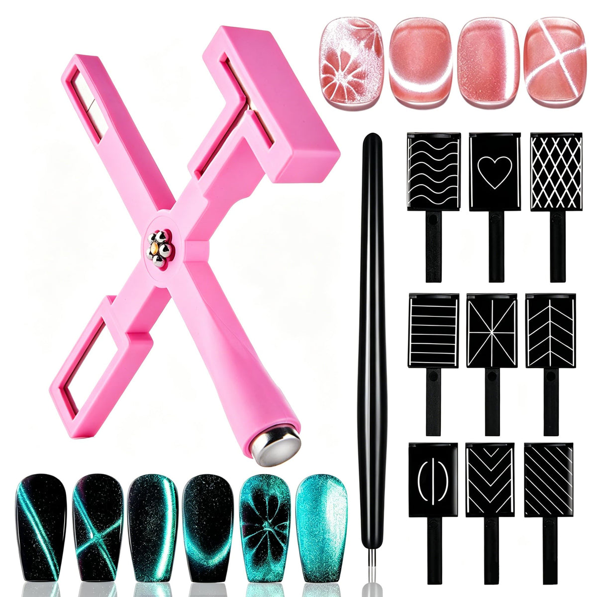 Dr.nail front packaging of the 11pcs cat eye kit showing contents and portability benefit